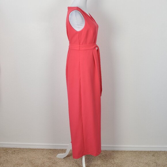 Calvin Klein Belted Sleeveless Wide Leg Jumpsuit - 8 - Picture 7 of 8